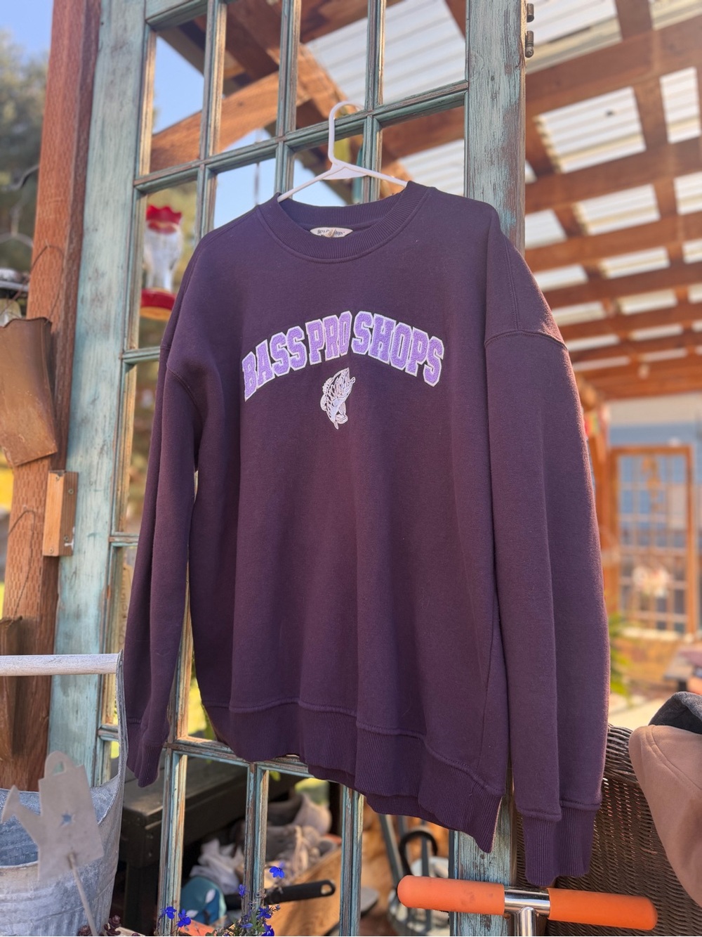 Bass Pro Shops Crewneck Sweatshirt - Deep Purple with Light Purple Logo
